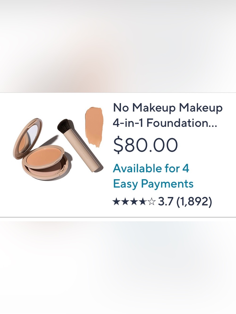 No Makeup 4-in-1 Foundation & brush – Medium